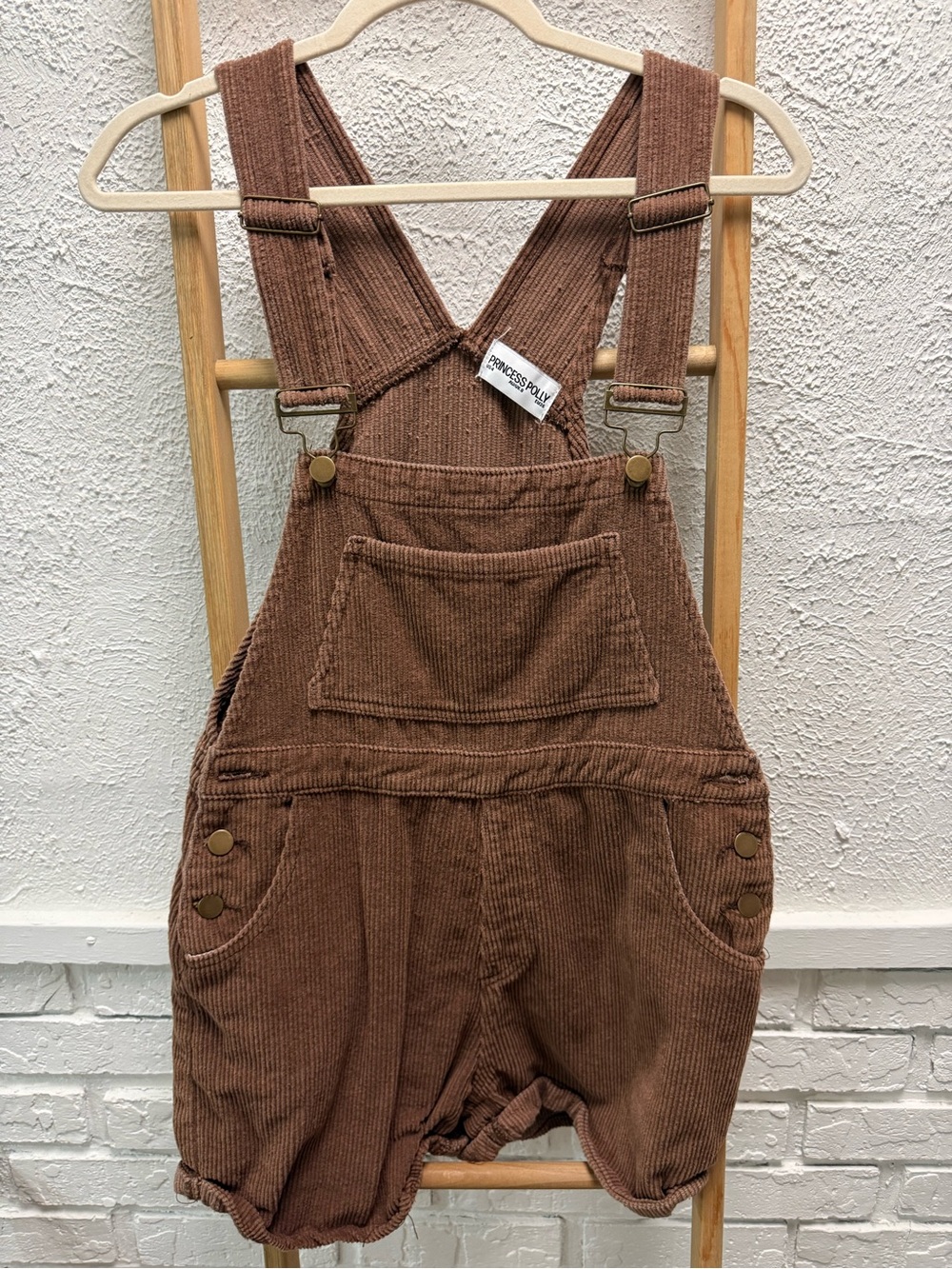 Princess Polly Corduroy Overalls Shorts in Brown